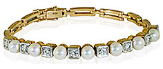  Diamant-Goldarmband mit besetzten ovalen Ornamenten von 0,46ct Diamanten, in 585 Gold, für Vergrösserung bitte hier klicken!