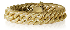 Goldarmband, solides Doppelrundpanzer-Armband in 18kt Gelbgold mattiert , für Vergrösserung bitte hier klicken!