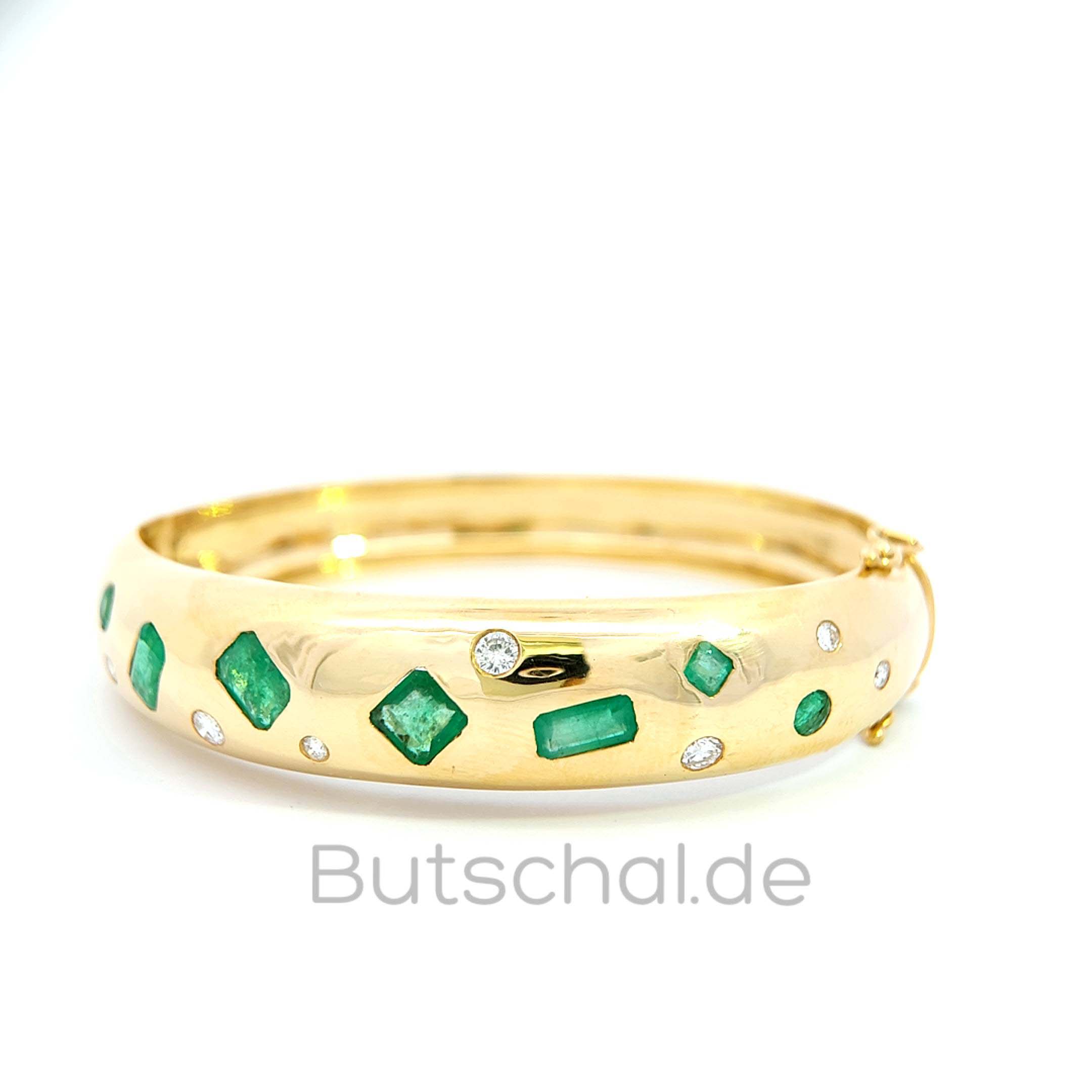 Antikes Diamant Armband mit Email und 0,78ct Diamantrosen, Smaragd im Renaissance Stil