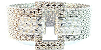 Milanese Weißgoldarmband mit Schließe in Form einer Gürtelschnalle, für Vergrösserung bitte hier klicken!
