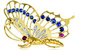 Gold-Brosche in einer 5- Schleifen                  Brosche schöne Juweliersarbeit mit Brillanten       Gold-Brosche in einer 5- Schleifen und kleinen 8 Brillanten  als stilisierter Knoten im Mittelpunkt, Gesamtgewicht 16,1 Gramm              Pr
