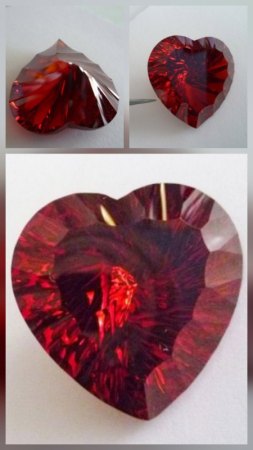 Herz Concave Cut CZ rot