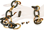 Suche nach individuellen Accessoires!Set Collier Ring Armband und Ohrstecker Sterlingsilber vergoldet , für Vergrösserung bitte hier klicken!
