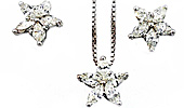 Diamant Weißgoldsterne Ohrclips mit  Stern-Anhänger aus 1,67ct Diamantnavettes, für Vergrösserung bitte hier klicken!