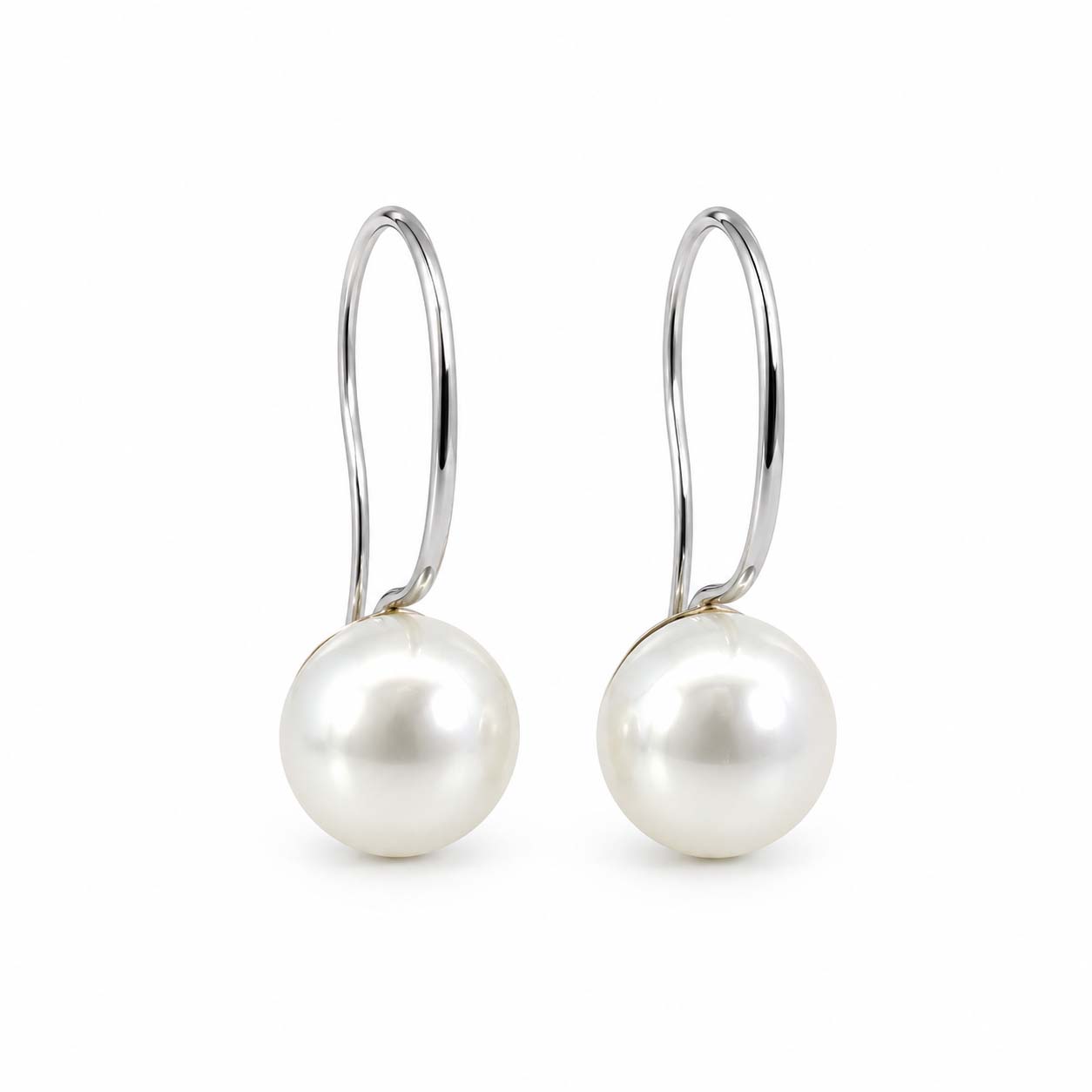 Gro�e S�dseeperlen als Ohrh�nger 13-13,5mm in 18kt Gold und Platin 