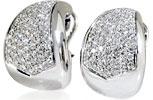 Diamant- Ohrringe, Ohrstecker mit 2,45ct Diamant-Pavee aus 18 kt Weißgold 'DAMIANI', für Vergrösserung bitte hier klicken!