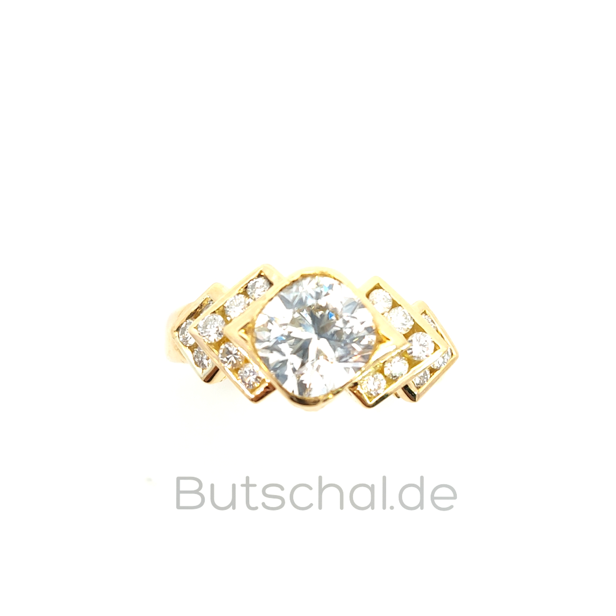 Weissgold Brillantring als Bandring in 18 kt mit 1,57ct Brillant | Diamantring