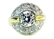 Diamantring Solitär ca 1,74ct in 14 kt Weissgold mit Diamantenkörbchen  , für Vergrösserung bitte hier klicken!