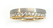 Platin-Gold Brillant-Ring mit einer Reihe Brillanten 0,30ct , für Vergrösserung bitte hier klicken!