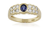 Saphir-Diamant-Ring mit 0,49ct Diamanten und einem 0,47ct Saphir in Gelbgold, für Vergrösserung bitte hier klicken!