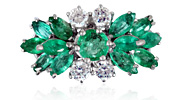  Smaragd-Brillant-Ring mit 0,32ct Brillanten und 1,3ct Smaragden in Weissgold, für Vergrösserung bitte hier klicken!