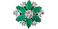 Smaragd-Brillant-Weissgoldring mit 1,038ct Brillanten und 1,871ct Smaragdtropfen, für Vergrösserung bitte hier klicken!