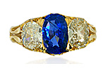 Diamant-Saphir Ring mit 1,61ct Saphircabochon und  1,06ct Altschliffdiamanten, für Vergrösserung bitte hier klicken!