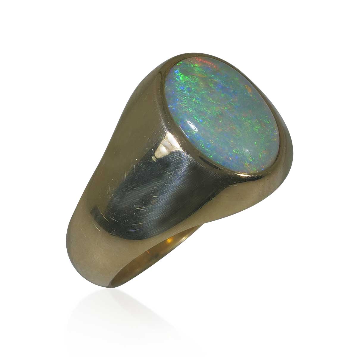 Opal-Gold-Set aus Opal-Ohrringen Opal-Ring und Opal-Anhänger,14/18kt Gelbgold 