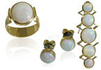  Smaragd-Diamant Set mit 2,1ct Smaragden, Smaragd-Ring, Smaragd-Ohrclipse und Smaragd-Ketten-Gleiter in 18kt Gold, für Vergrösserung bitte hier klicken!